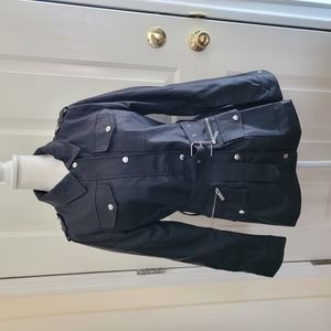 NWT New Look Faux Leather Black Jacket Size Medium